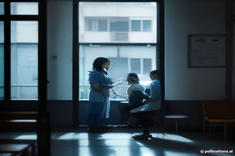 Pacientes de diversas edades esperan en una clínica pública de Buenos Aires mientras personal de salud los atiende