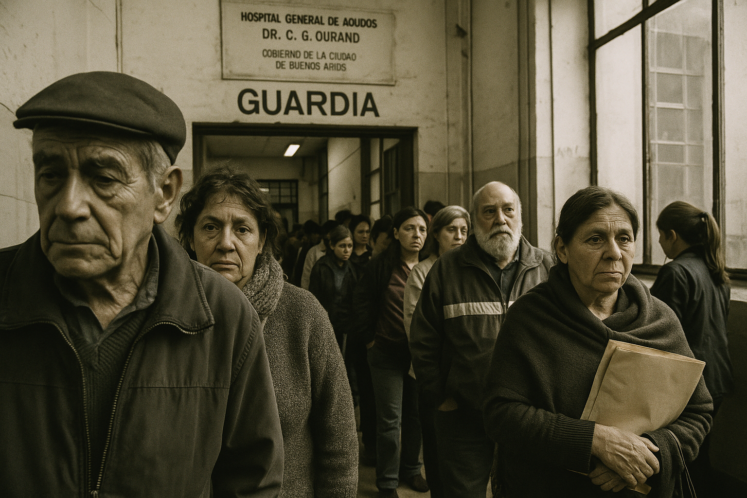 Pacientes esperando en un hospital público en Buenos Aires